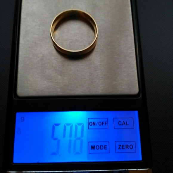 Solid 10k Yellow Gold Band Ring Sz 12 5mm Wide - Picture 8 of 11